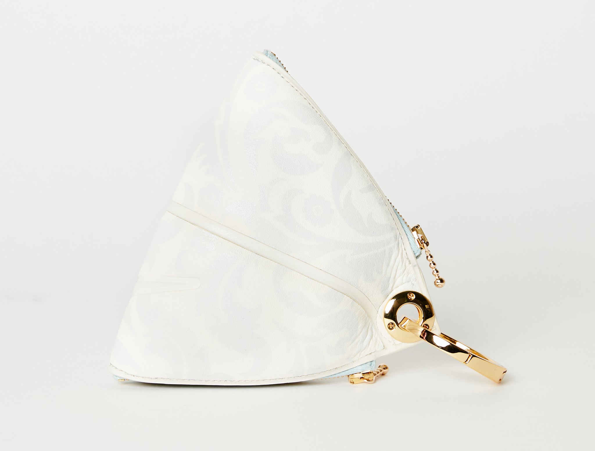 Clip~On Basketball Clutch (White Paisley)
