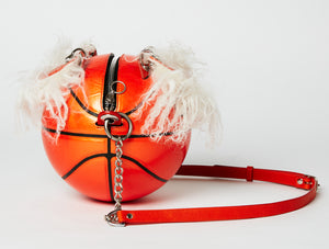 Vintage Orange Nike Basketball Bag with Mongolian Sheep Skin